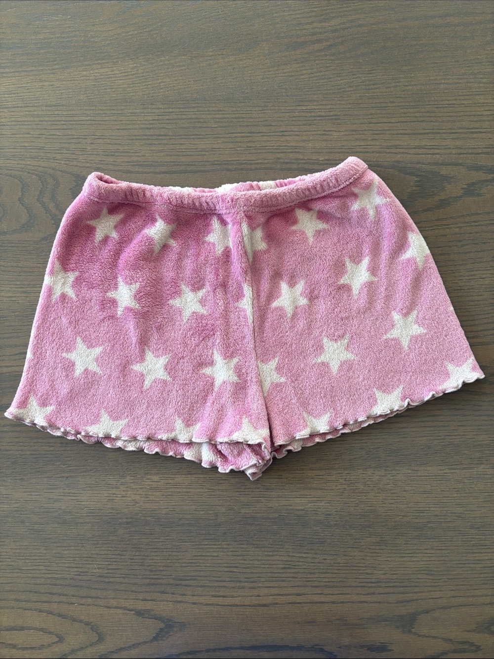 Pink Star Plush Lounge Shorts